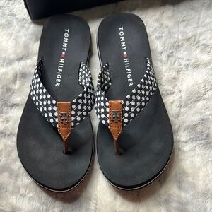 Tommy Hilfiger Black and White Polka Dot Sandals